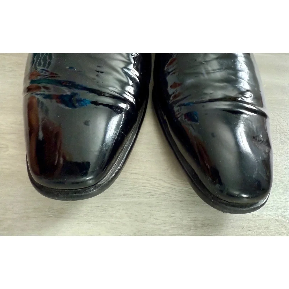 Hugo Boss Oxford Shoes Mens 11.5 Black Good Patent Leather Formal Tuxedo Dress